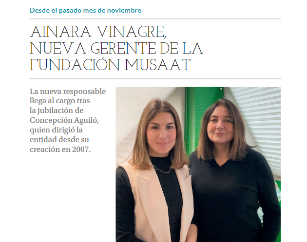 Ainara Vinagre, nueva gerente de la Fundación Musaat